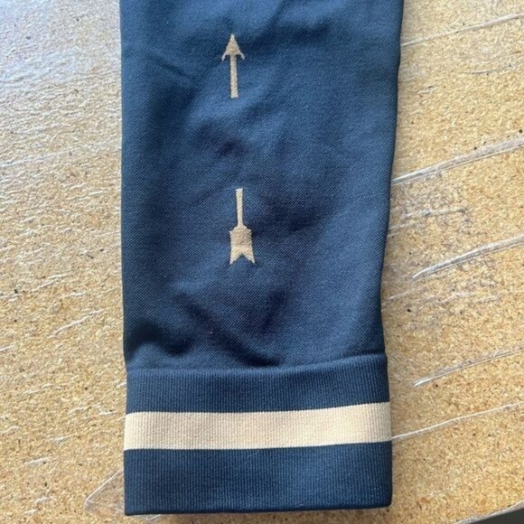 The Upside Womens High-Rise Full-Length Leggings Black Size S Gold Stripe Accent - Picture 6 of 9